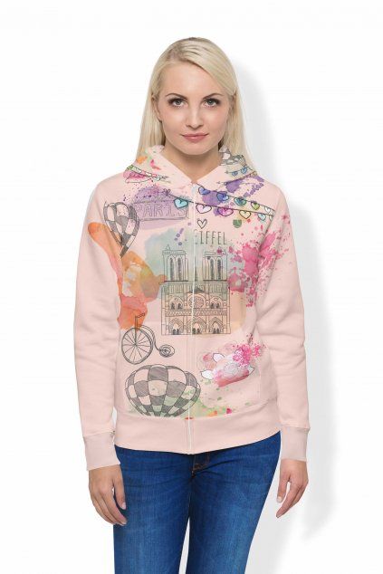 parisienne fullprint mikiny na zip front by utopy