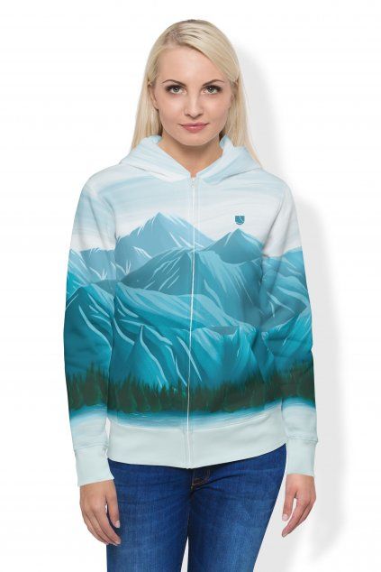 winter mountains mikina na zip front by utopy