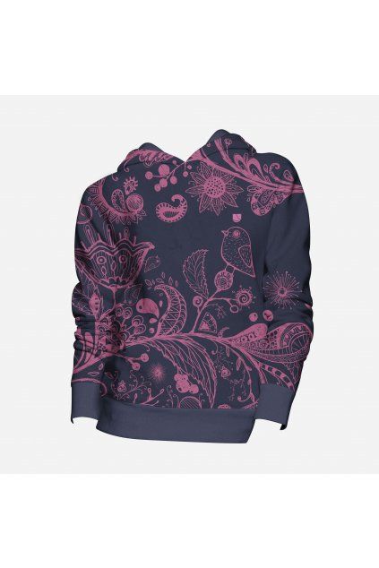 mikina purple birds fullprint