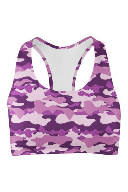 art of camo pink sport bra front by utopy