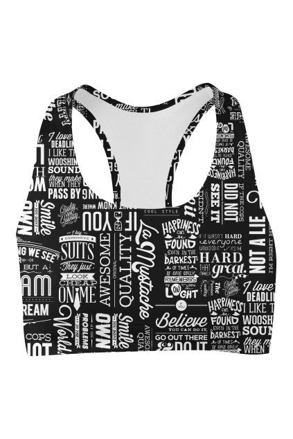black headliner sport bra front by utopy