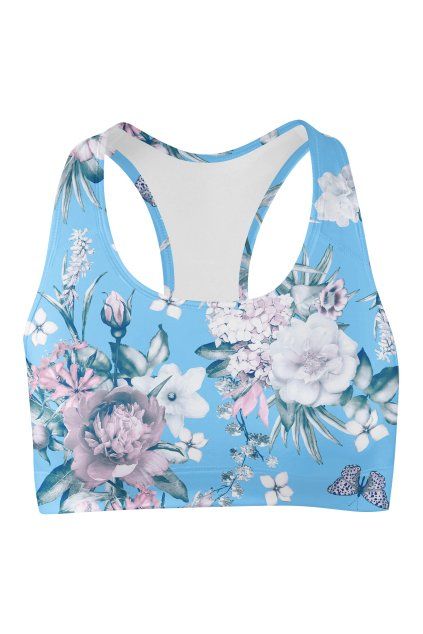 blue garden sport bra front by utopy